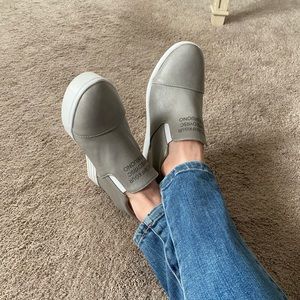 SALE! Fashion Slip On Wedge Sneakers Faux Leather